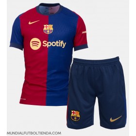 Camiseta Barcelona Lamine Yamal #19 Primera Equipación Replica 2024-25 para niños mangas cortas (+ Pantalones cortos)